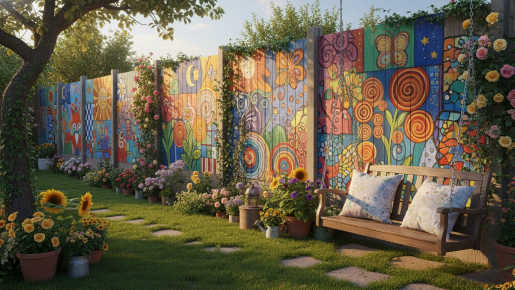 DIY Painted Privacy Fences for Personalized Outdoor Style