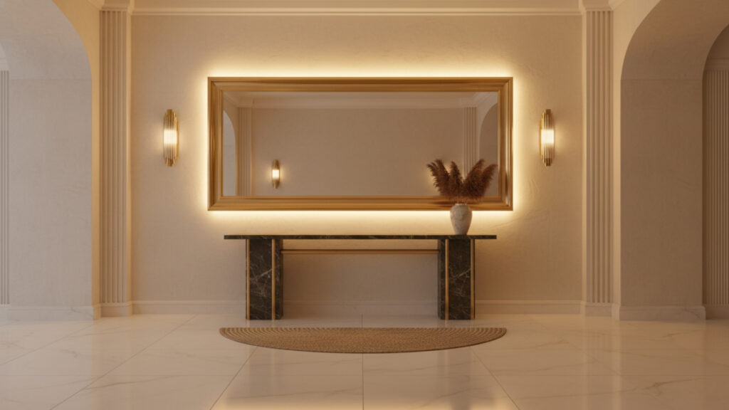 Entryway Mirror Lighting Ideas for Bright Functional Entrance Design