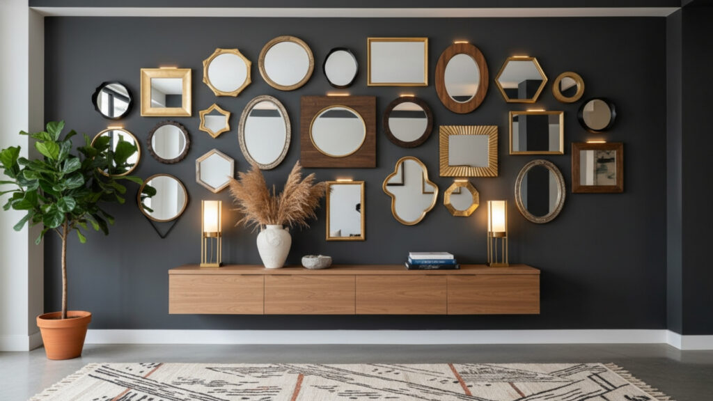 Entryway Mirror Wall Gallery Ideas for Creative Decorative Style