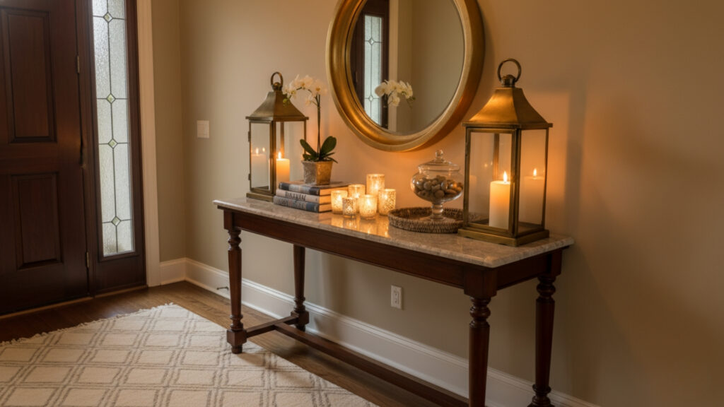 Entryway Table Candle Decor Ideas for Warm Inviting Atmosphere