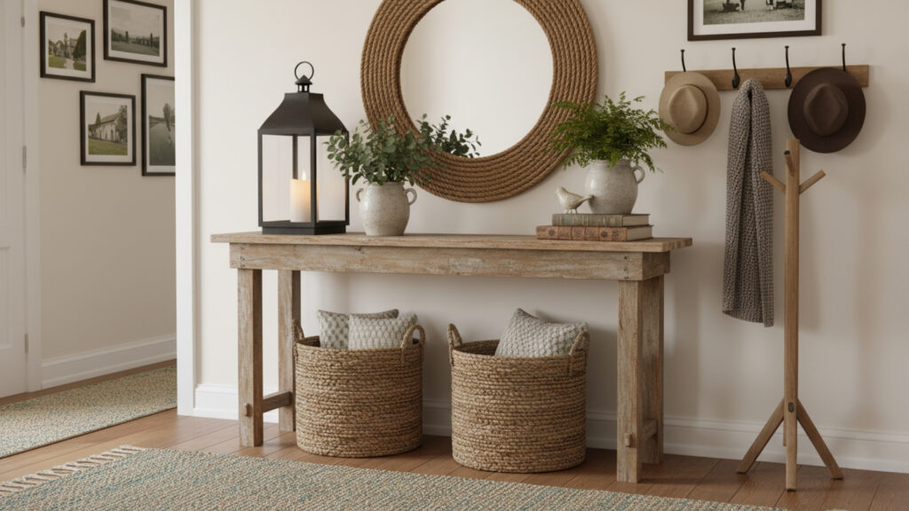 Farmhouse Entryway Table Decor Ideas for Cozy Functional Style