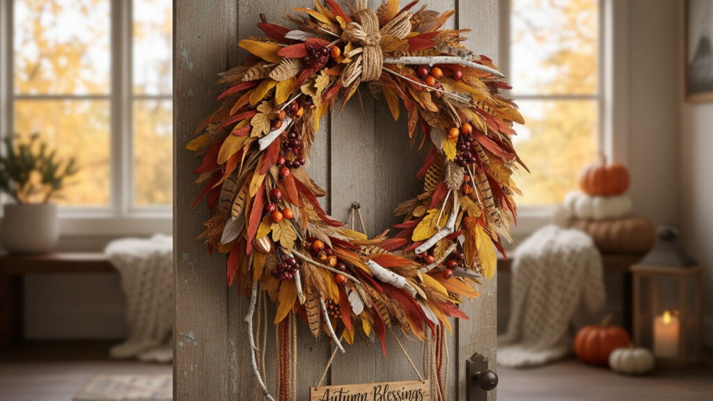 Feathered and Nature-Inspired Door Hangers for Textural Appeal