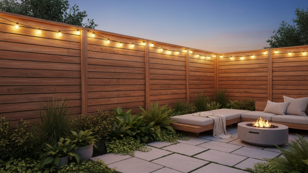 Fence String Lights Decoration for a Stylish and Defined Boundary