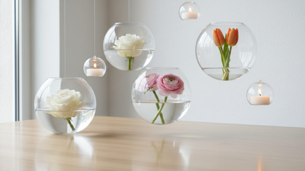 Floating Flower Arrangements for Modern Table Displays