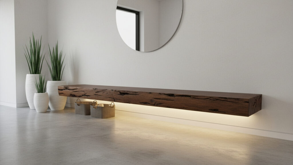 Floating Mudroom Bench Ideas for Clean Modern Entryway Appeal