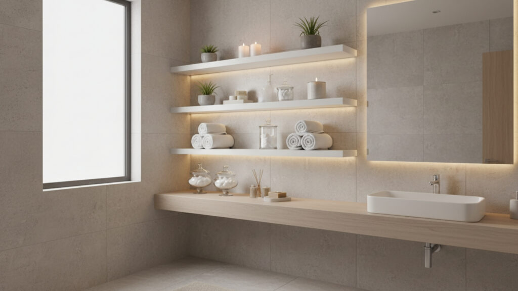 Floating Shelf Decor for Bathroom with Functional and Elegant Touches