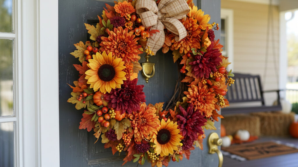 Floral-Inspired Fall Door Hangers with Seasonal Blooms for Fresh Charm