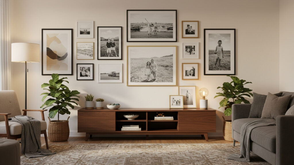 Framed Artwork and Photos for a Personalized TV Stand