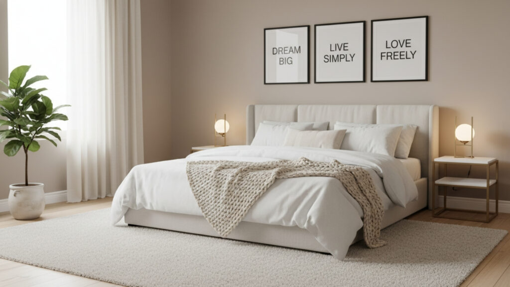 Framed Quotes or Typography Art for Meaningful Bedroom Decor