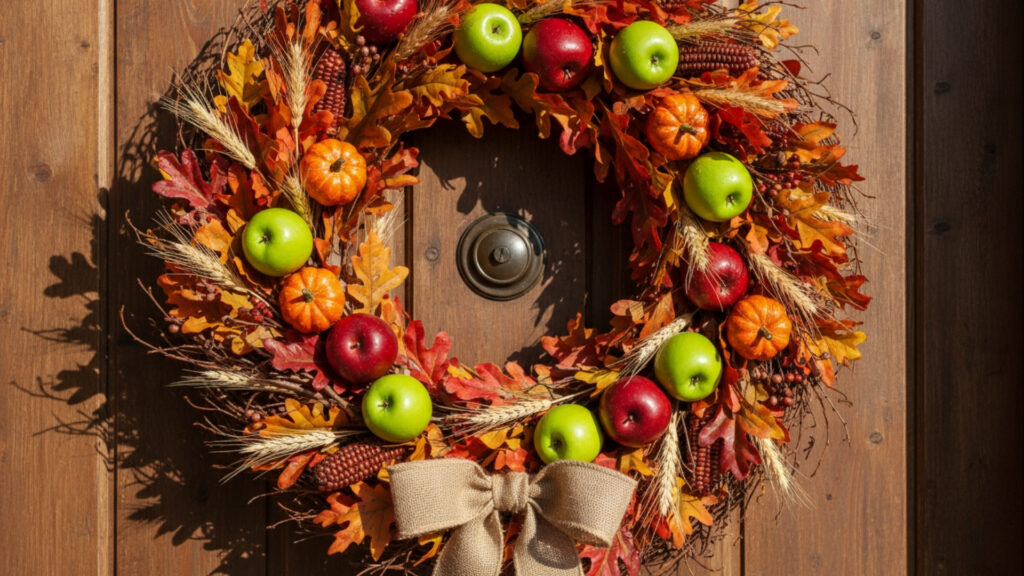 Fresh Apple-Themed Autumn Wreath Ideas for Fall Decor