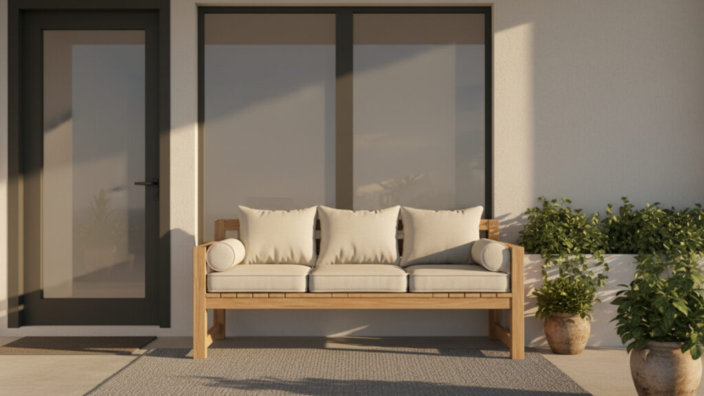 Front Porch Bench Decor for Simple and Functional Seating Space