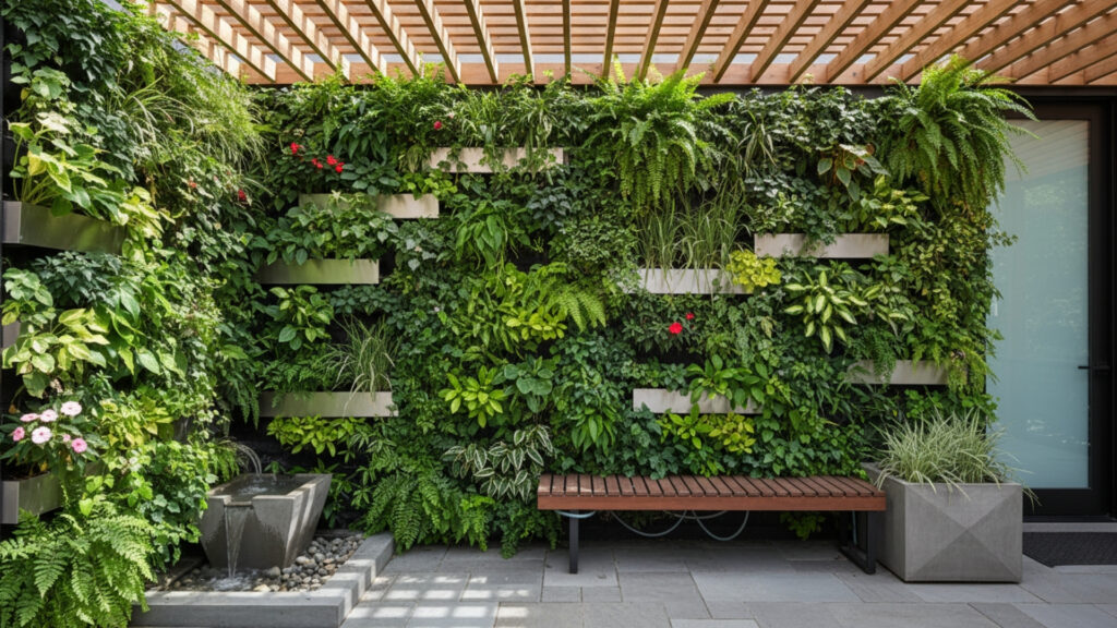 Front Porch Green Wall Decor for Vertical Natural Fresh Look Design