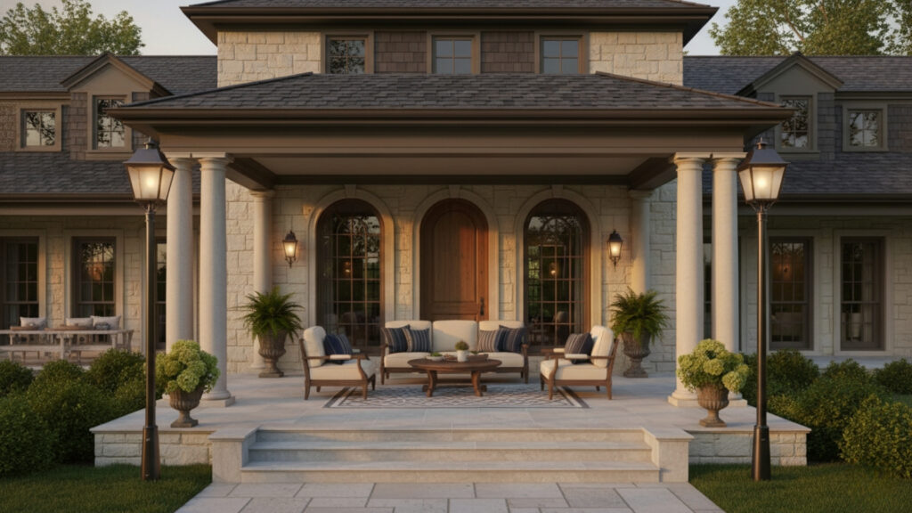 Front Porch Lantern Pole Lighting Ideas for Elevated Outdoor Glow