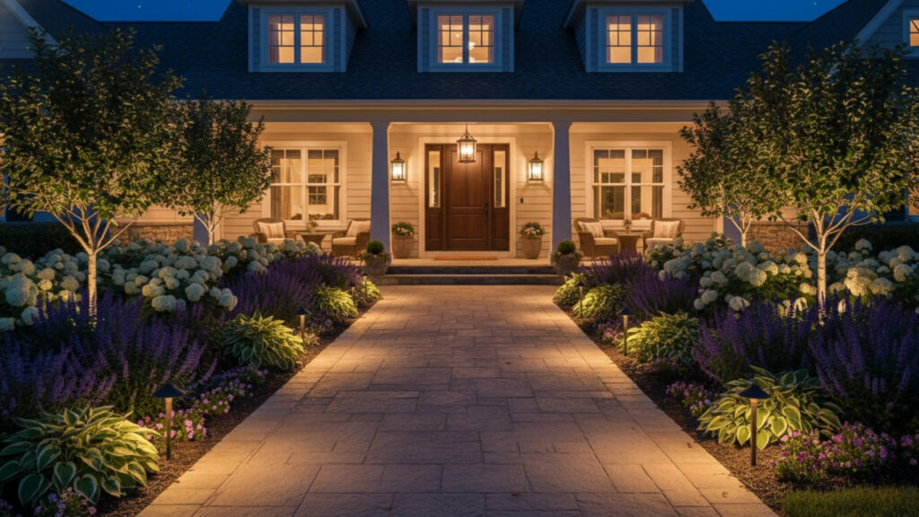 Front Porch Lighting Pathway Decor for Safe and Elegant Entry Walkway