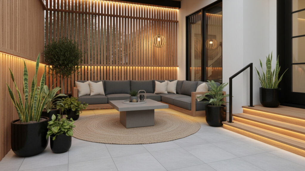 Front Porch Privacy Screen Decor for Stylish Secluded Entrance Area