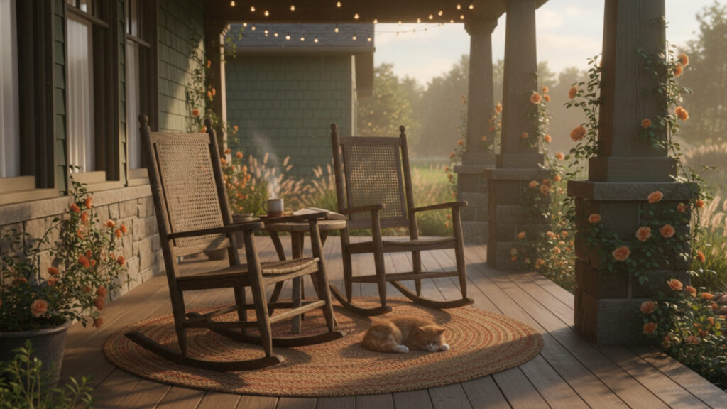 Front Porch Rocking Chair Decor for Classic Relaxation Style Look