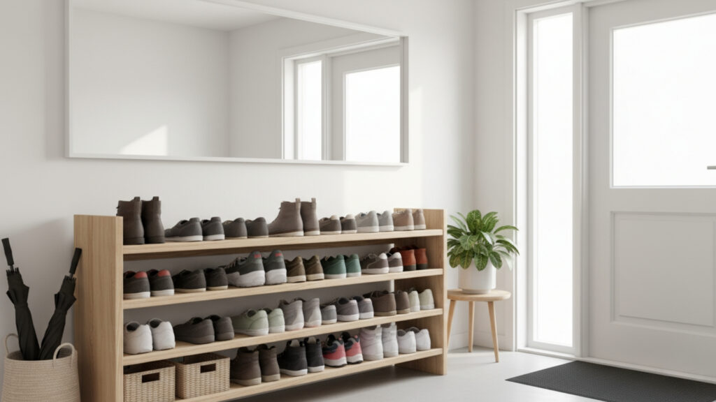 Garage Shoe Storage Ideas for Clean and Organized Entry Space