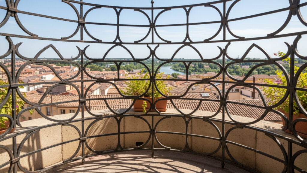 Geometric Pattern Grill Design for Decorative and Stylish Balcony Appeal