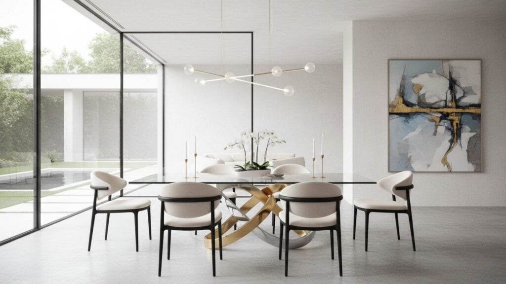 Glass Dining Table Luxury Ideas for Sleek Elegant Interior Design