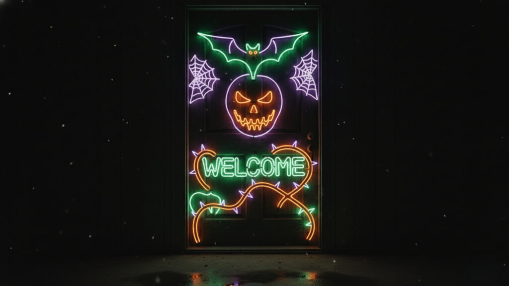 Glow Stick Spooky Door Ideas for Halloween Night