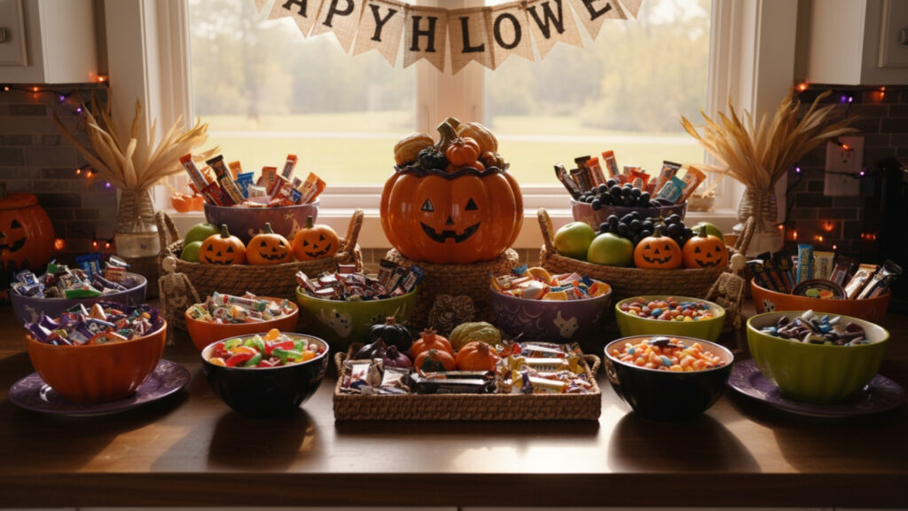 Halloween Fruit and Candy Display Ideas for Kitchen Decor Setup