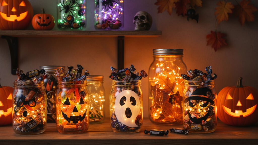 Halloween Mason Jar Decor Ideas for Creative Kitchen Displays