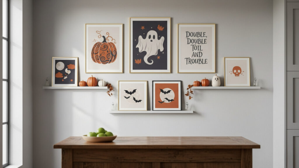 Halloween Wall Art Ideas for Kitchen with Creative Spooky Prints