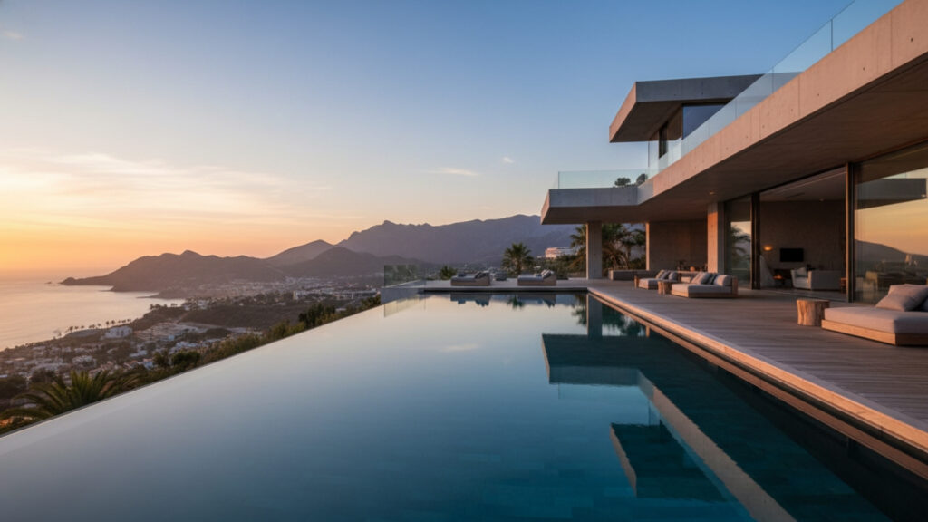 Infinity Pool Edge Decor for Luxury Visual Water Effect Design