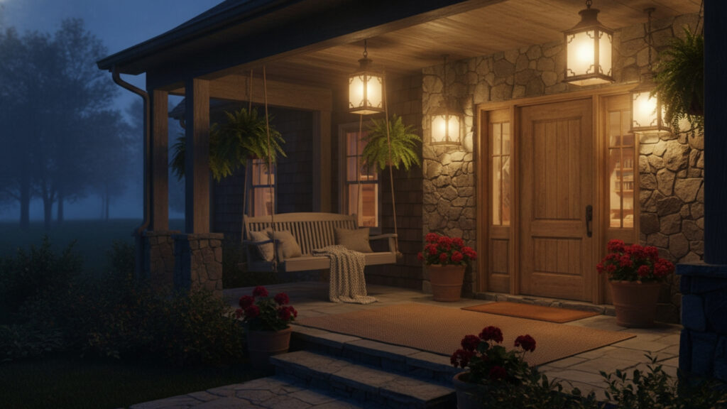 Lantern Front Porch Lighting Ideas for Cozy Traditional Entrance Look