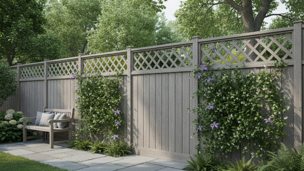 Lattice-Top Wood Fences for Stylish Ventilation