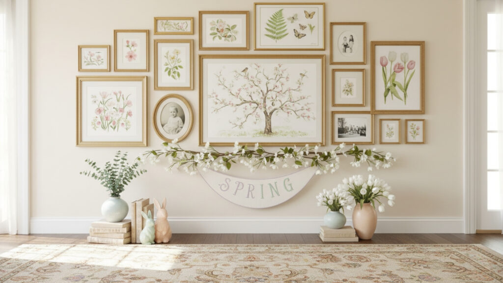 Layered Frames and Art for Personal Mantel Touch