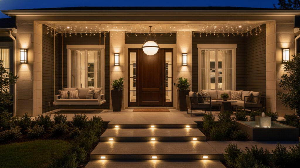 Layered Front Porch Lighting Ideas for Complete Stylish Entrance Design