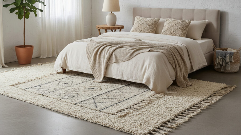 Layered Rugs Styling for Warmth and Depth in Bedroom Space Design