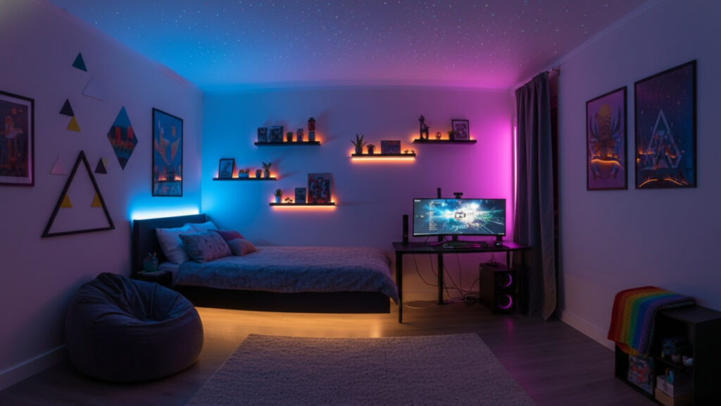 LED Strip Lights Setup for a Trendy and Modern Bedroom Glow