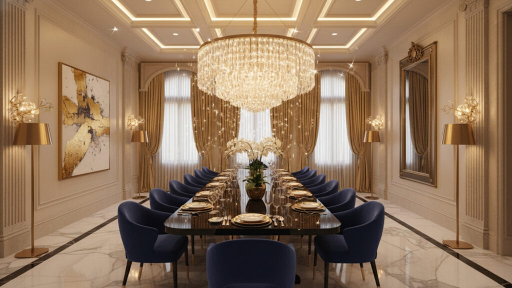Luxury Crystal Chandelier Dining Room Ideas for Grand Elegance