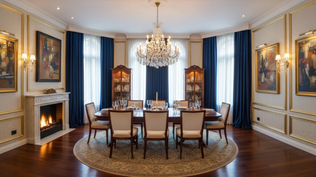 Luxury Dining Room Curtain Ideas for Soft and Grand Interior Finish