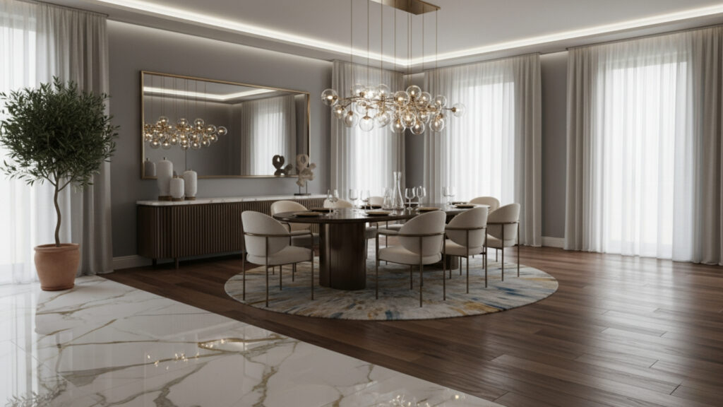Luxury Dining Room Flooring Ideas for Premium Interior Foundation