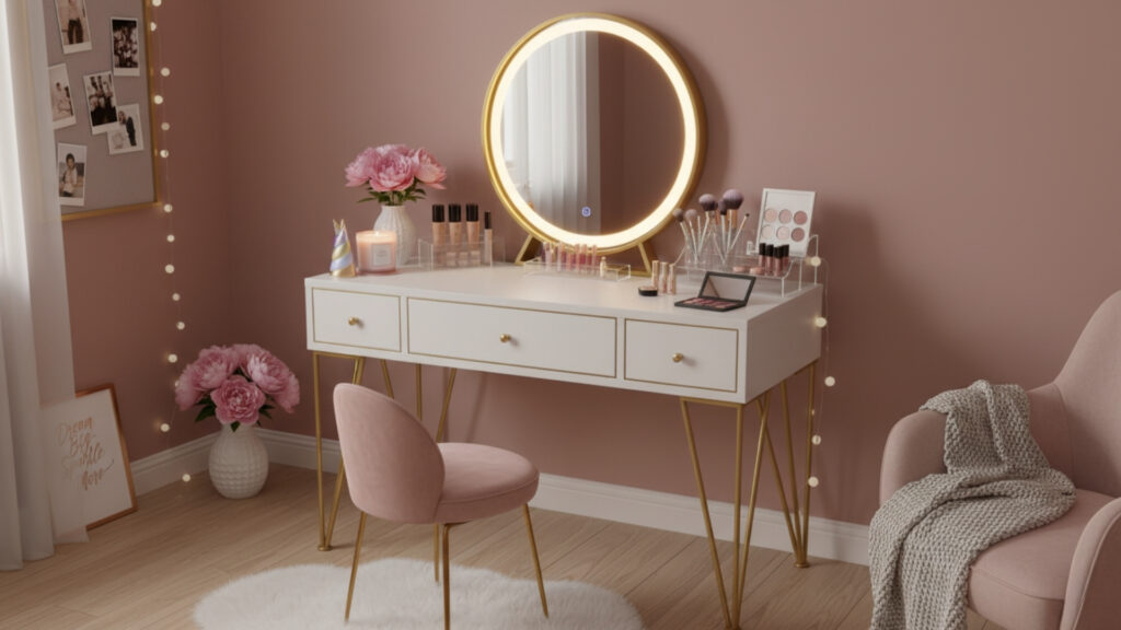 Makeup Vanity Setup for Beauty Organization and Daily Routine
