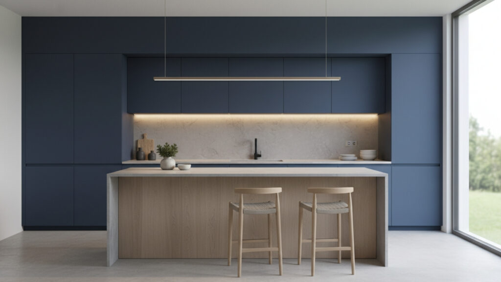 Matte Blue Kitchen Cabinets Ideas for Sleek Modern Sophistication