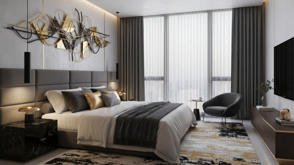Metal Wall Art Pieces for Contemporary and Stylish Bedroom Appeal