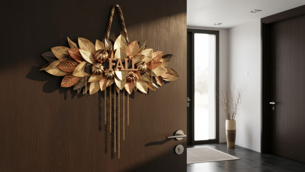 Metallic Accents Door Hangers for Chic and Modern Autumn Style