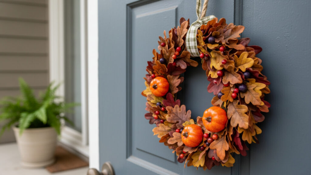 Mini Wreath Door Hangers for Simple Yet Festive Fall Charm