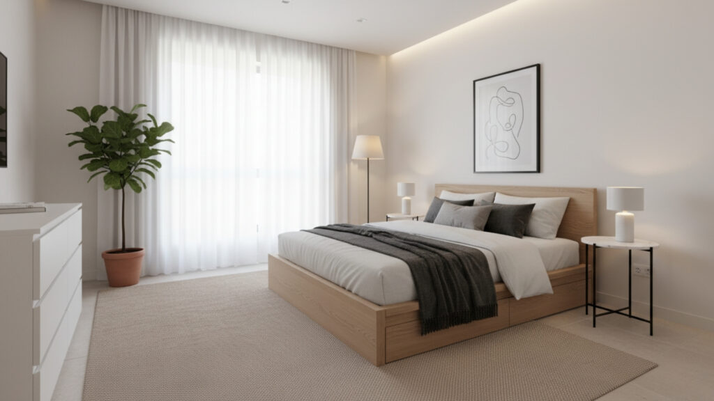 Minimal Clutter Approach for a Clean and Stress-Free Guest Space