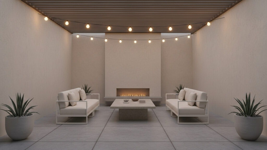 Minimalist String Lights Arrangement for Clean and Modern Look