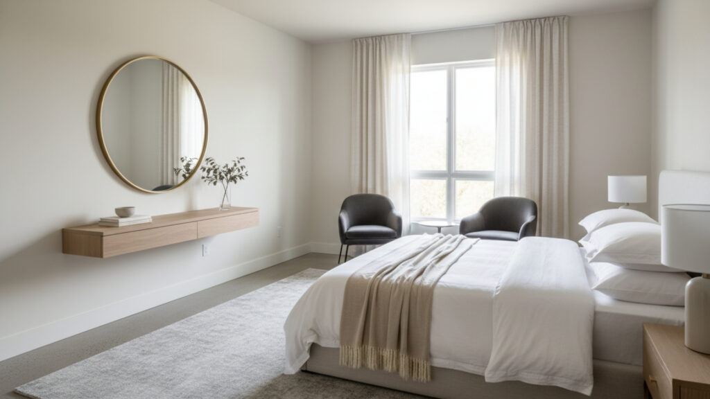 Mirror Placement for Light Enhancement and Spacious Feel