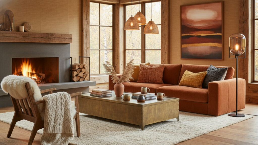 Mixing Textures and Materials for a Rich and Cozy Fall Interior