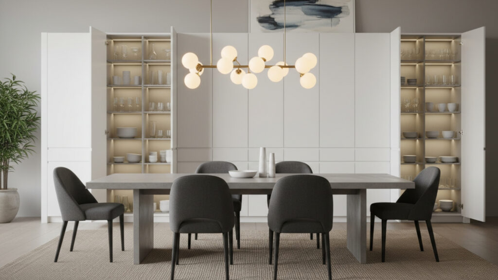 Modern Dining Room Storage Cabinets for Organized Space Design