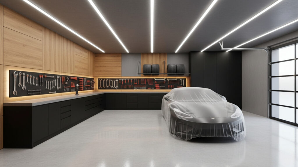 Modern Garage Wall Design Ideas for Clean Organized Look and Style