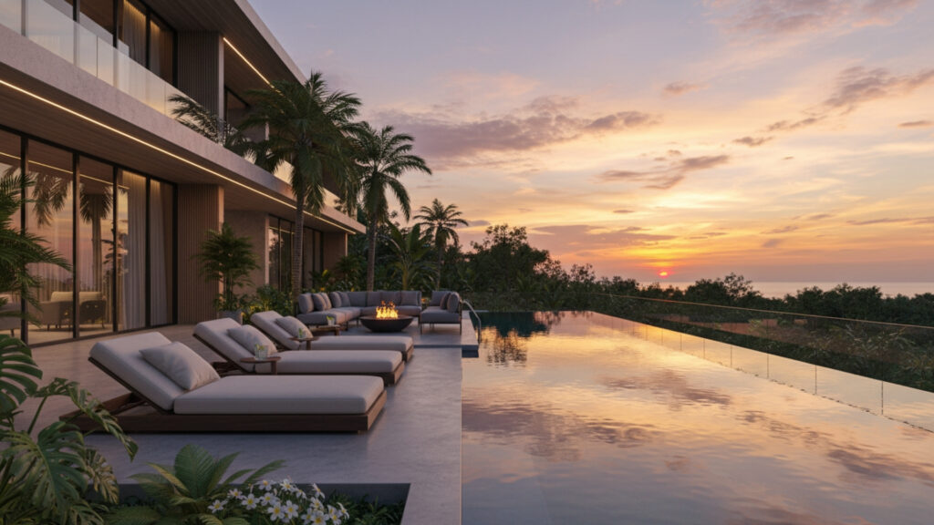 Modern Poolside Lounge Seating for Luxury Relaxation Zone