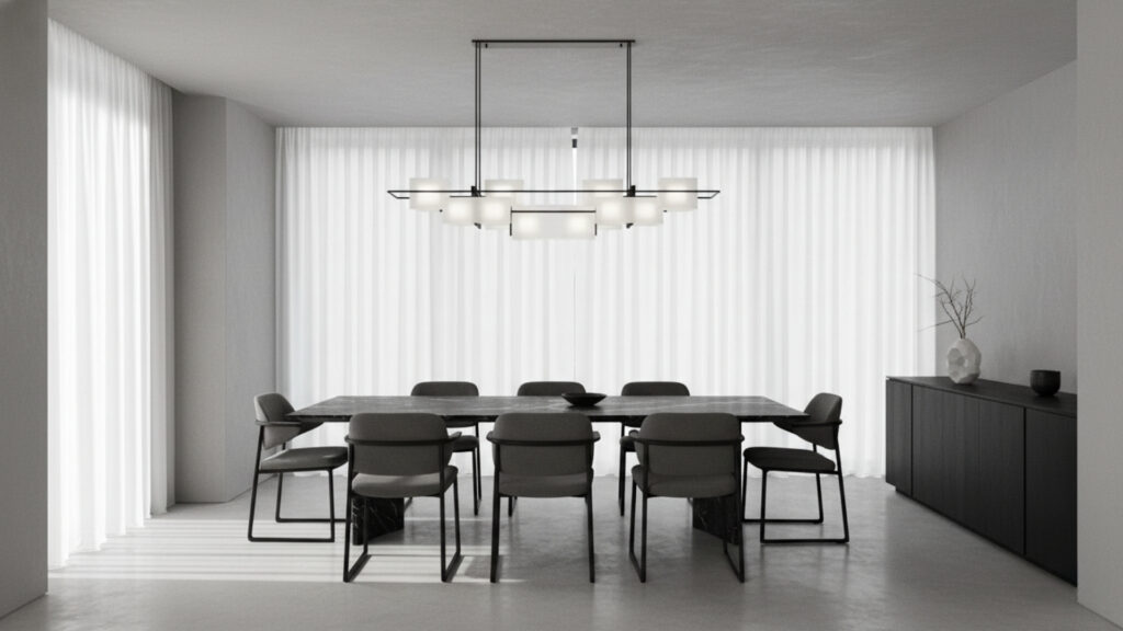 Monochrome Dining Room Design for Sleek Modern Interior Style